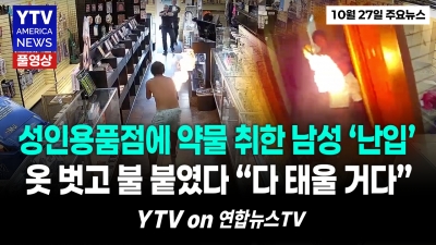 “다가오면 불 지른다” 반나체로 성인용품점서 화염방사기 들고...차량 18대 파손하더니