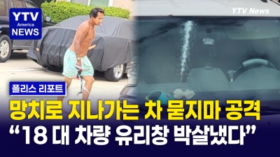 지나가는 차량 묻지마 공격에 시민들 '공포'..."순식간에 18대나 박살냈다"