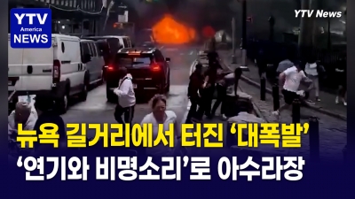 뉴욕 길거리 매운 화염·비명... 월가  ‘황소상’ 앞 순식간에 아수라장